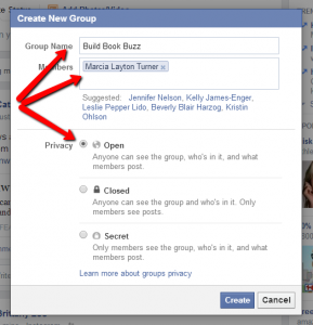 Create a Facebook group 4