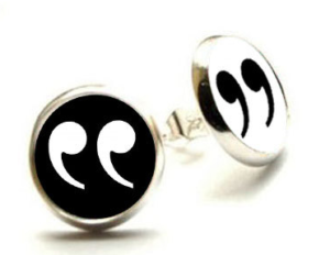 quotation mark earrings